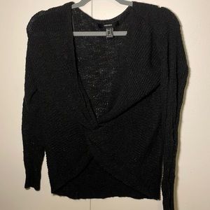 Black knot tie sweater